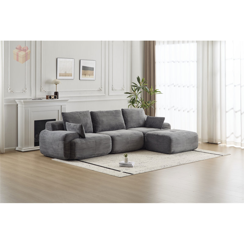 Canapé de salon luxueux en velours côtelé avec tissu confortable facile à nettoyer et sièges confortables pour les maisons modernes
