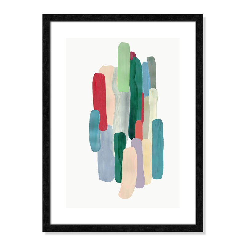 " Smooth Compound " Painting Print, 23" H x 17" W x 0.75" D, Black Wood Grain