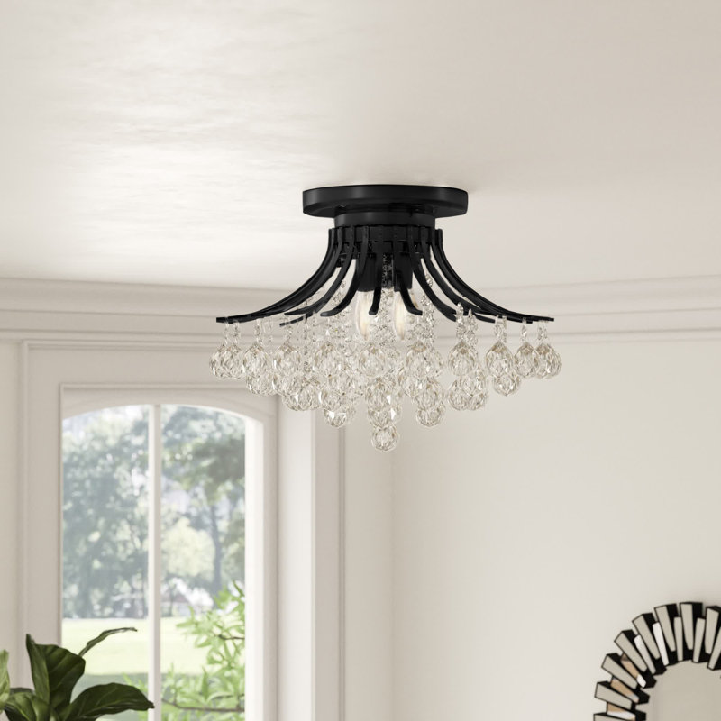 Plafonnier encastré 3 lumières Stoller, Noir, 6 lumières, H 14 po x l 19 po x P 19 po