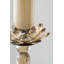 Porte-bougie en verre ambré 26 po avec motif de fleurs de lotus à facettes, porte-bougie Art déco pour table, manteau de cheminée ou centre de table -1943354900