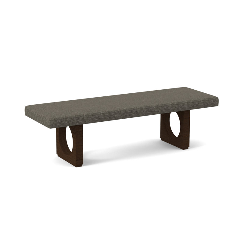 Void Upholstered Bench, American Walnut, Filigree Ivory