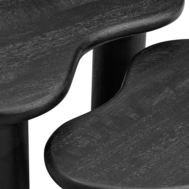 Ensemble de tables basses gigognes en bois de manguier Hackney, Noir