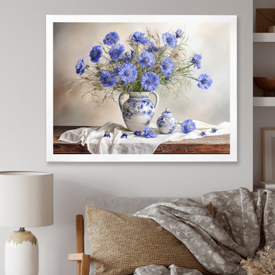 «Cornflowers Bouquet Still Life» sur toile