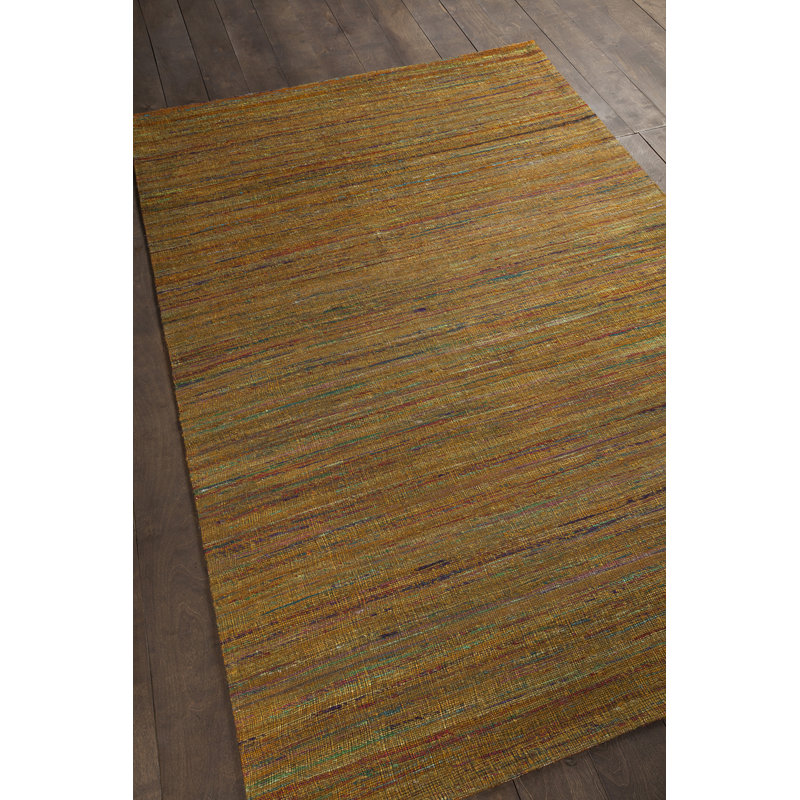 Tapis de zone dorée dhurrie Cabarley, 5 pi x 7 pi 6 po