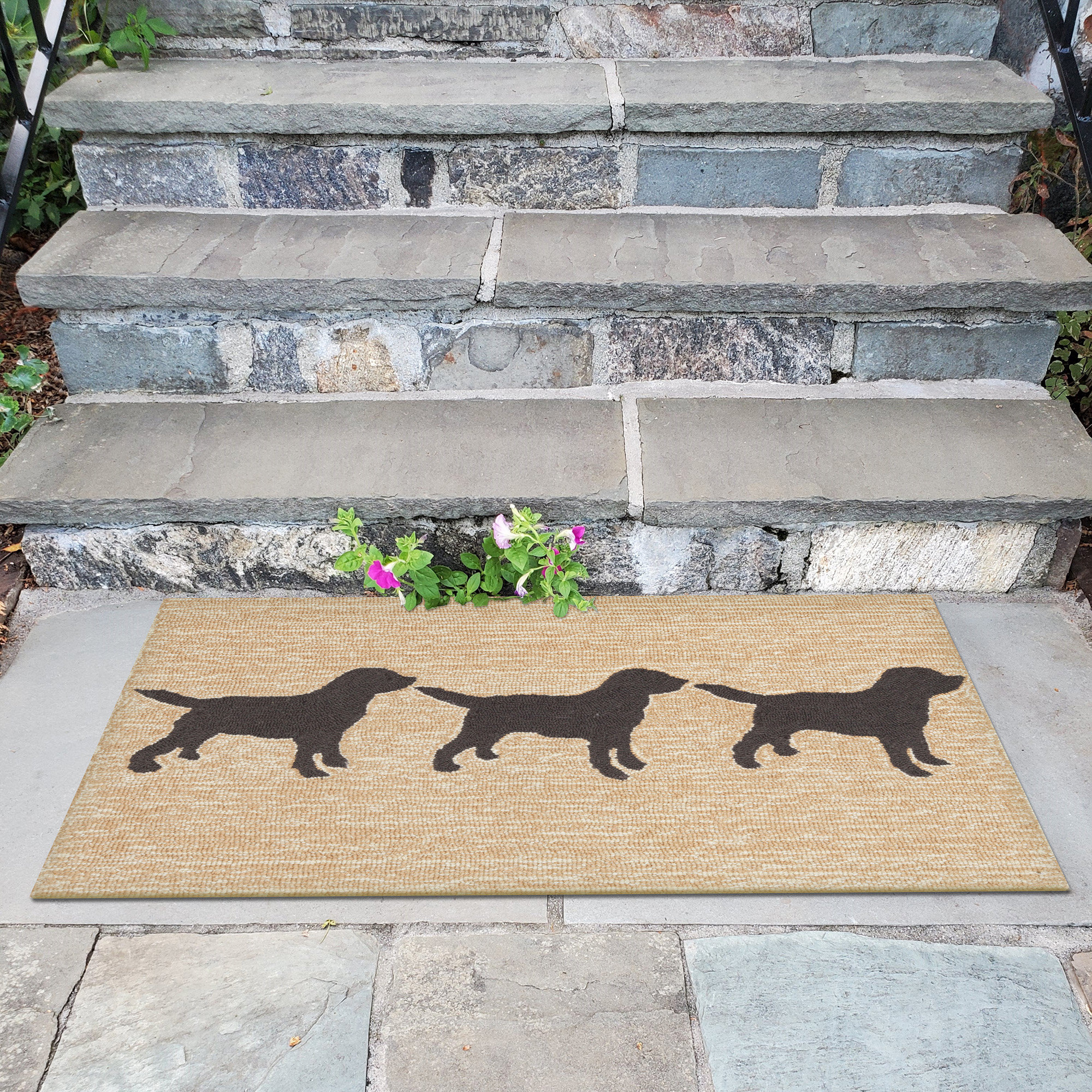 Red Barrel Studio® Transitional Rugs Frontporch Doggies Indoor/Outdoor ...