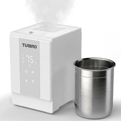 Humidificateur à vapeur en acier inoxydable TurL 4L / 1GAL 304, humidificateur à brume chaude pour chambre de bébé, débit de 500 ml / h, lavable au lave-vaisselle, facile à nettoyer, minuterie de sommeil certifiée ETL 1-12H, GLS04