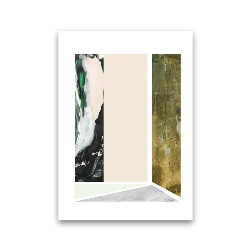 Green Marble Rectangle Abstract by Pixy Paper - Print, 29.7cm H x 21cm W x 1cm D, Unframed