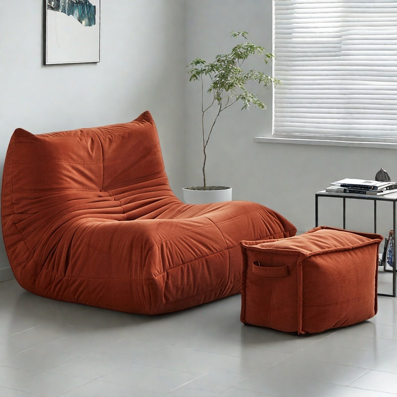 Canapé à billes rétro, Mélange de polyester brun clair