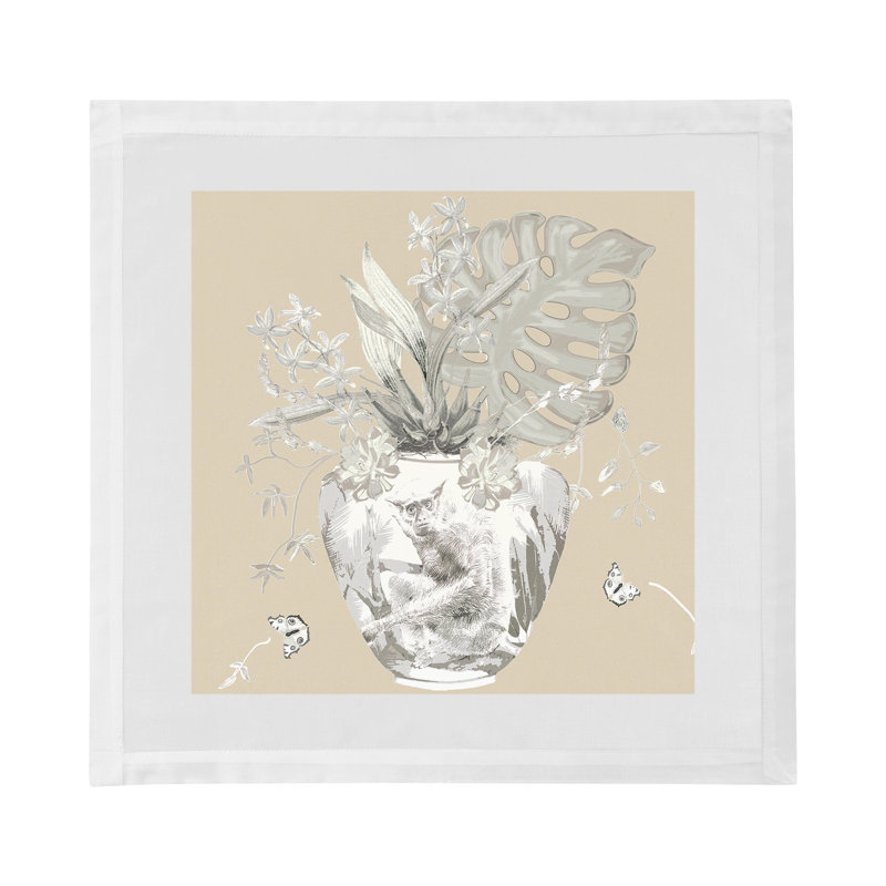Monkey Large Jungle Cotton Sateen Dinner Napkins, Greenwhich