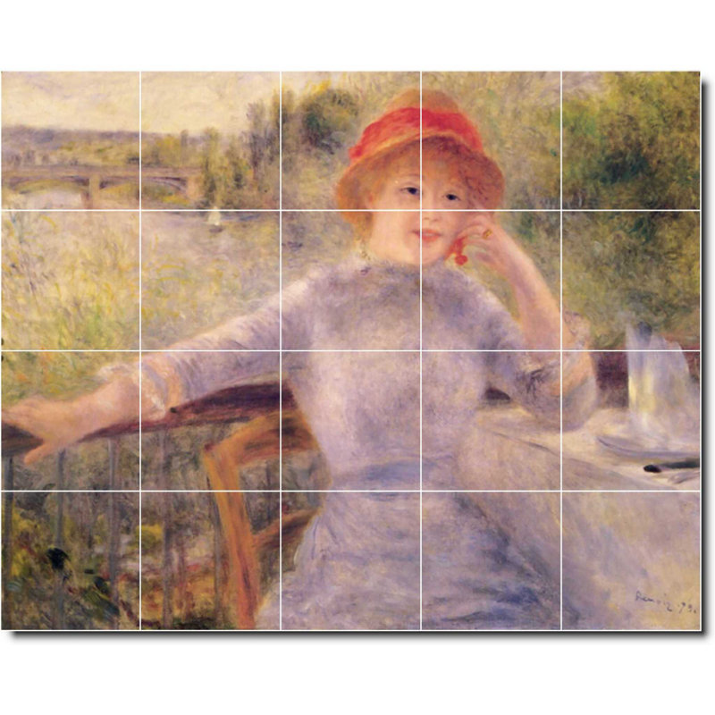 Carreau de céramique décorative 60 po x 48 po 12 po x 12 po, Auguste Renoir, femme, peinture W07363