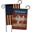 Drapeau de jardin en fibre de verre 19 x 13 po Partughimeos Patriotic I Initiales Impressions