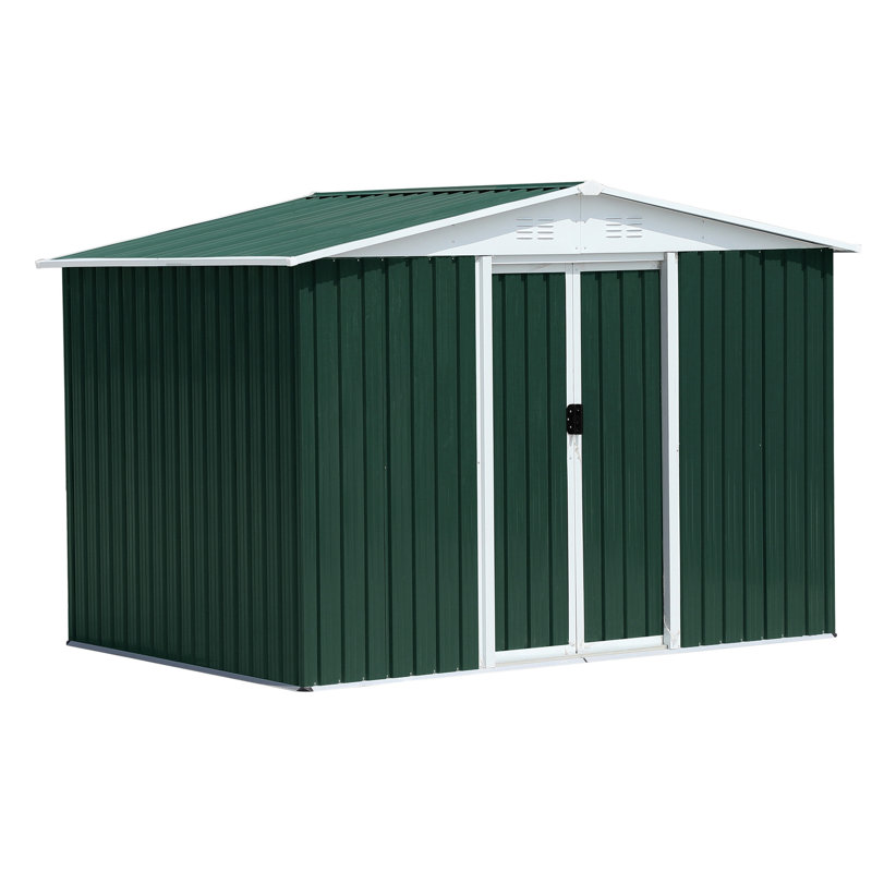 8x6 Feet Outdoor Storage Shelter, Metal, Galvanized Steel & Aluminum Alloy, Ventilated, Prevents And Growth 8ft X 6ft Metal Shed, , Steel, Alloy Frame, Weather , Ventilated For Fresh Interior