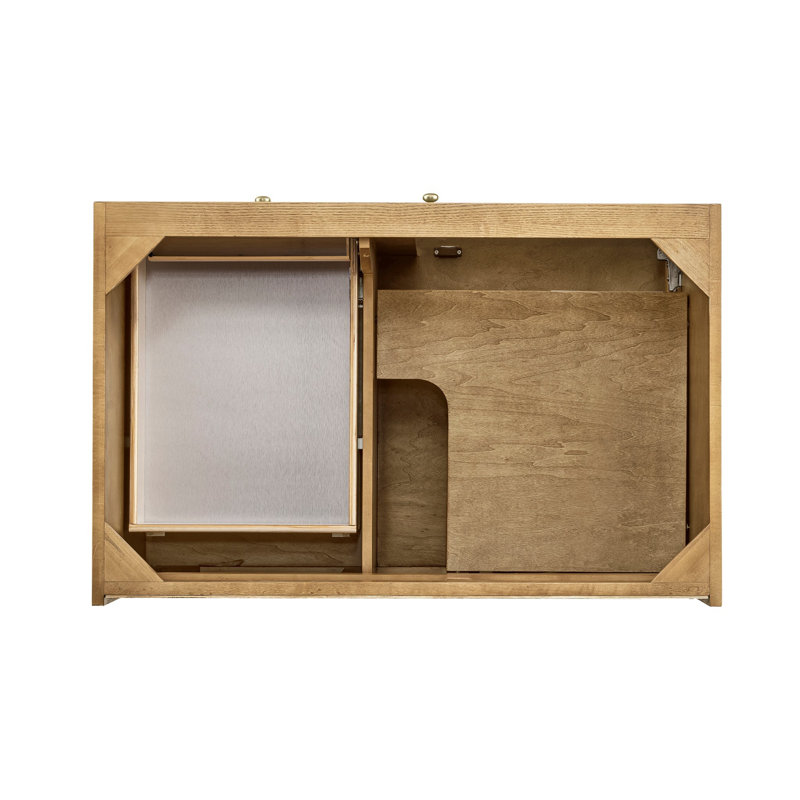Laurent 36'' W Single Vanity, White Zeus, 8" Widespread, Light Natural Oak
