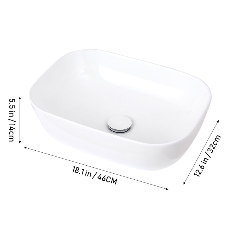 Belfry Bathroom 460mm L x 320mm W Chrome Ceramic Oval Sink