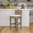 Kogan Rattan and Solid Wood Upholstered Stool-965646402