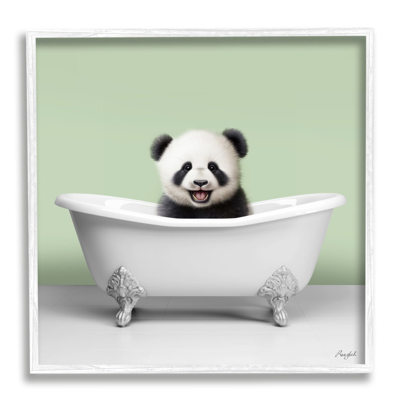 «Happy Panda In Bathaign» par Roozbeh, H 12 po x l 12 po x P 0,5 po