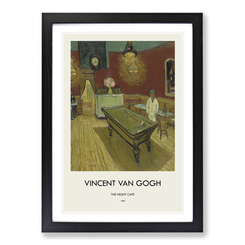 The Night Cafe Vol.2 by Vincent Van Gogh - Picture Frame Painting, 48cm H x 36cm W x 2cm D, Black Framed