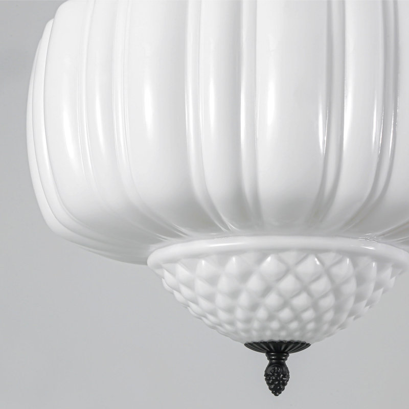 Luminaire suspendu en verre opale 1 lumière pour salle à manger Glint