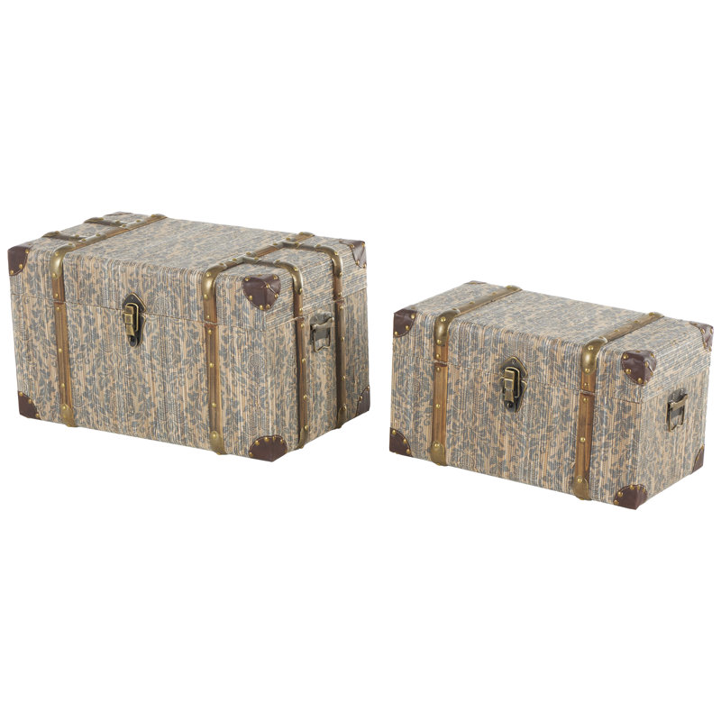 Coffre décoratif en bois manufacturé 2 pièces Delyssa