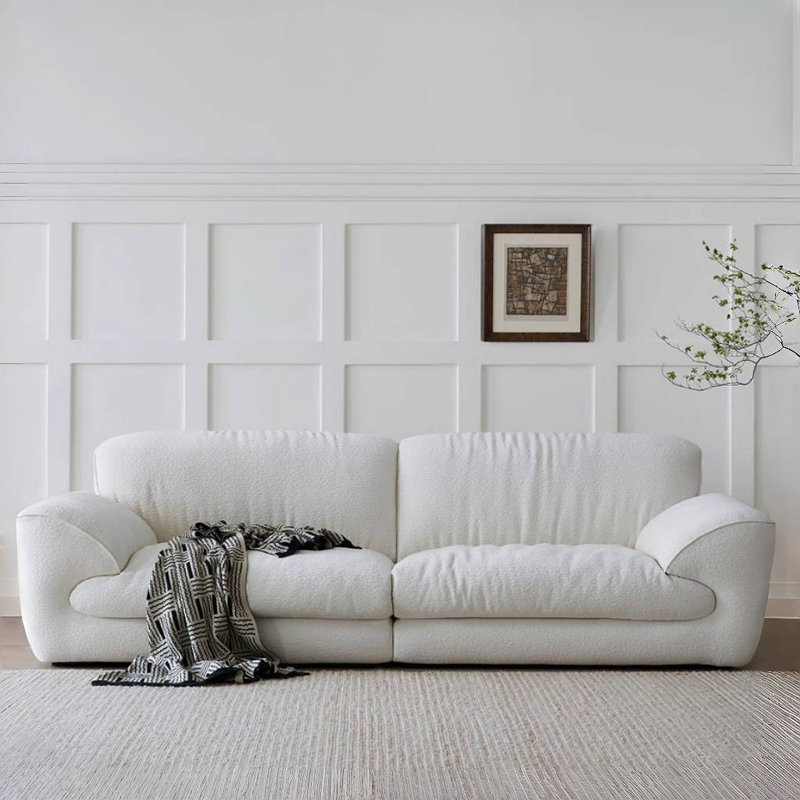 French Simple White Sofa