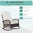 Outsunny Outdoor Wicker Rocking Chair With Wide Seat, Thick, Soft Cushion, Rattan Rocker W/Steel Frame, High Weight Capacity For Patio, Garden, Backyard, Cream White