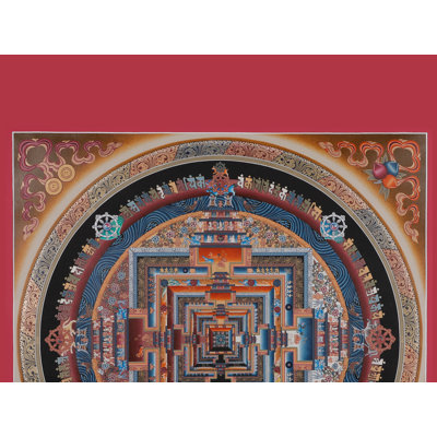Bouddha, art mural mandala kalachakra | Or 24 carats peint à la main Thangka | Décoration de méditation spirituelle tibétaine (19,7 po)