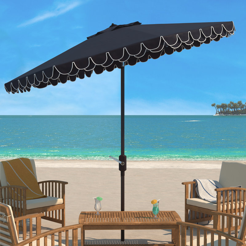 Outdoor Sally Crank Outdoor Umbrella, Blue/White
