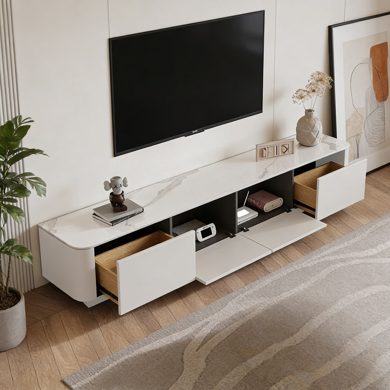 Meuble télé moderne et simple à la mode, Blanc