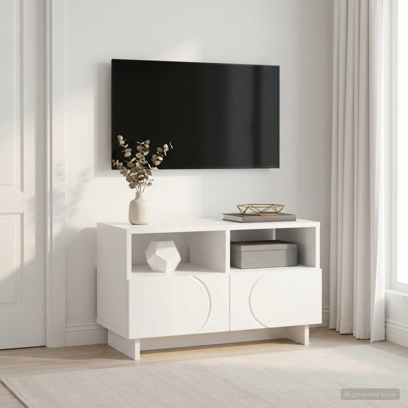 TV Stand, 40cm H x 60cm W x 34.5cm D, White