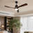 52 In. Indoor Matte Black Ceiling Fan With Wood Blades, 6-Speed Remote Control-1889223456
