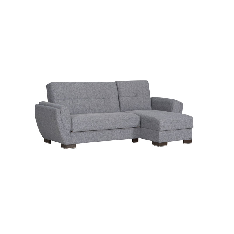 Chaise longue convertible avec rangement PrimeNest SkyHaven, Gris