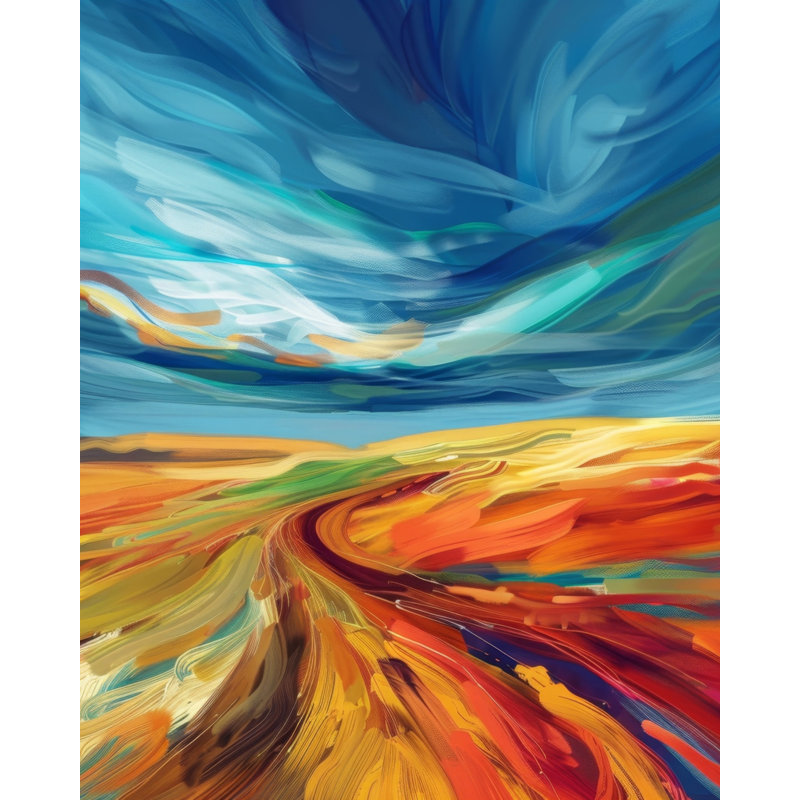 Land flow - 48"x60" Framed canvas