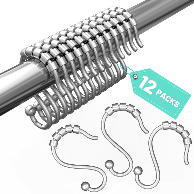 Rust Proof Metal Shower Curtain Hooks Rings