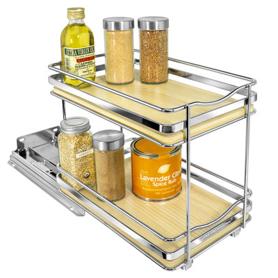 LYNK PROFESSIONAL® Elite Pull Out Spice Rack Organizer for Cabinet - Tier, Chrome