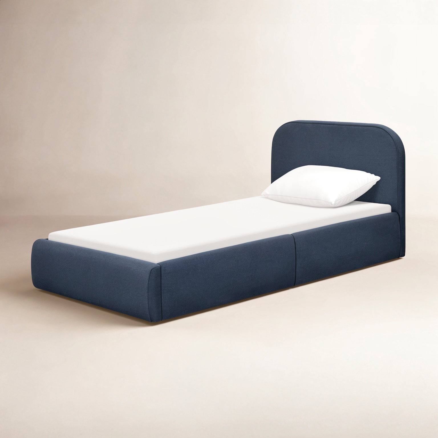 Nara Open-Frame Bed, Performance Navy Eco-Twill, Twin