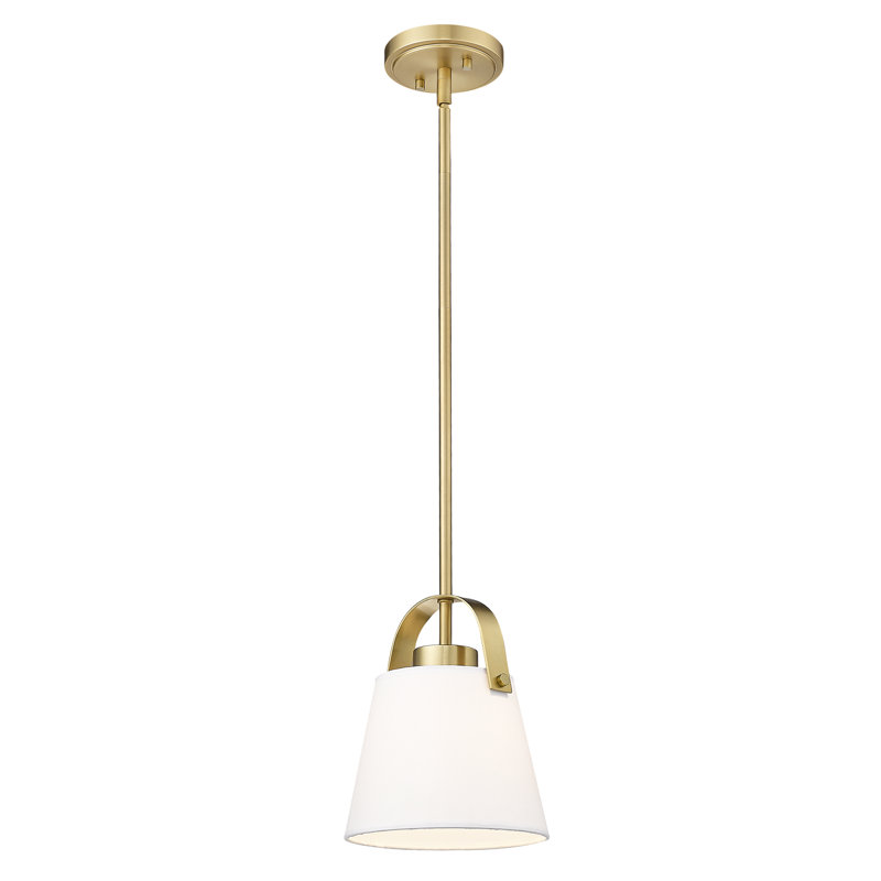1 - Light Shaded Pendant, Heritage Brass, 90.5" H x 8" W x 8" D