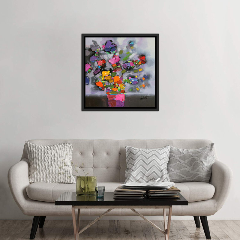 Bouquet II par Scott Naismith - reproduction d'art, Toile encadrée noir délavé, H 26 po x l 26 po x P 1,5 po