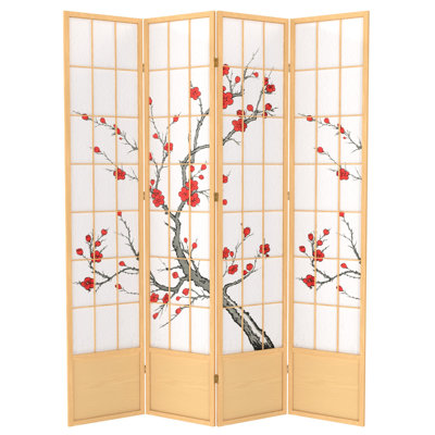 83.5" Cherry Blossom Shoji Room Divider