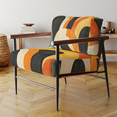 Fauteuil d'appoint abstrait Mid-Century - Fauteuil orange Mid-Century