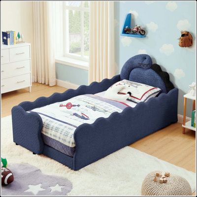 Twin Dinosaur-Shaped Bed with Safety Guardrails
