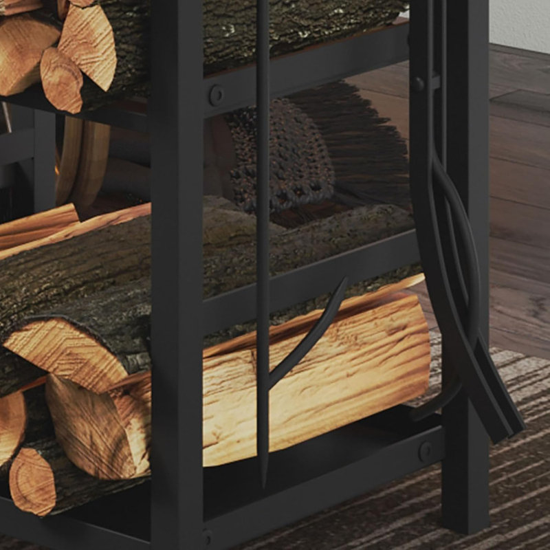 15.75" W Metal Log Rack