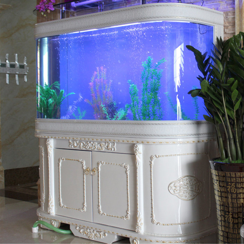 Aquarium luxueux courbé blanc Elegance Eco, 147 gallons (H 63 po x l 55,1 po x P 19,6 po)
