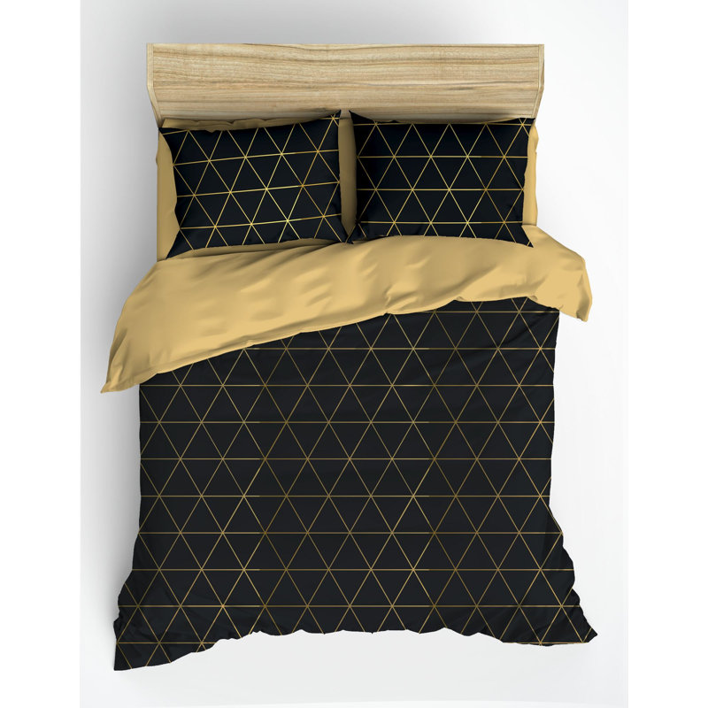 Indigo Blue Quilt Cover Set, 79 x 79 inches | 100% Cotton Ranforce, 145 Thread Count | Includes 2 Pillowcases (31.5 x 31.5 inches) | Machine Washable, Stylish Pigment Printing, Button Closure