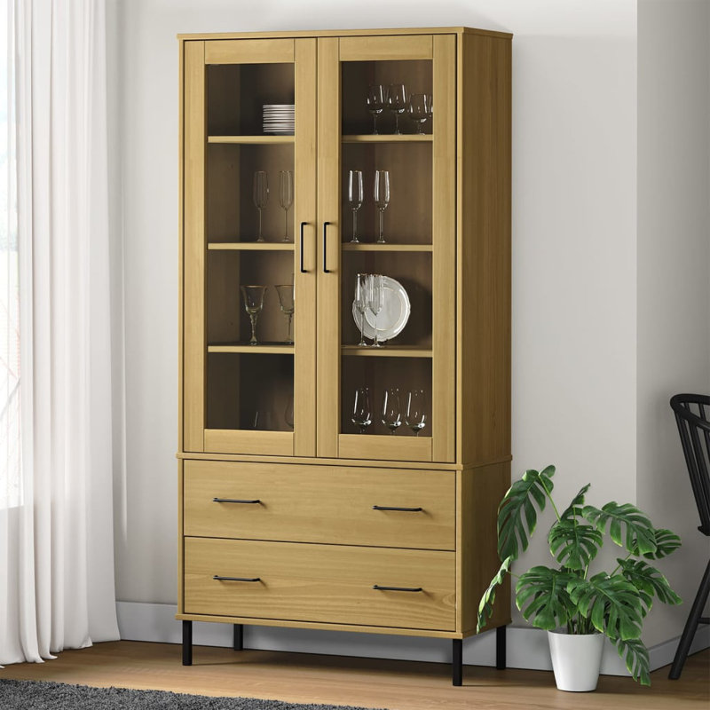 Landowski 172.5cm H x 85cm W Solid Wood Standard Bookcase, Brown