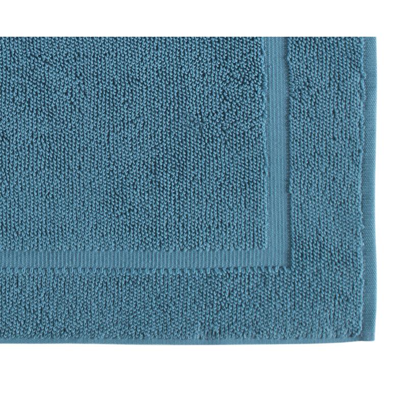 Tapis de bain de couleur unie Lerins, Bleu pierre