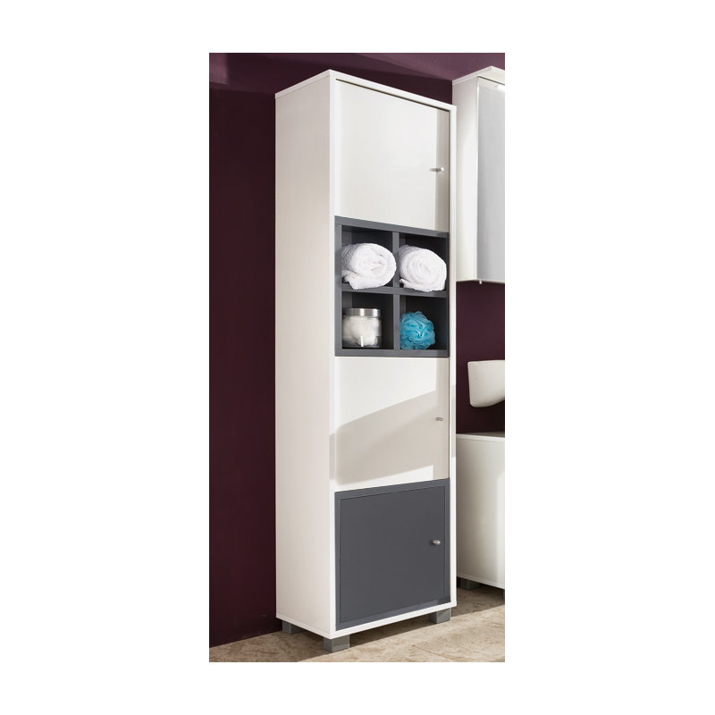 Korpio Bathroom Cabinet, Matte White/Basalt Grey