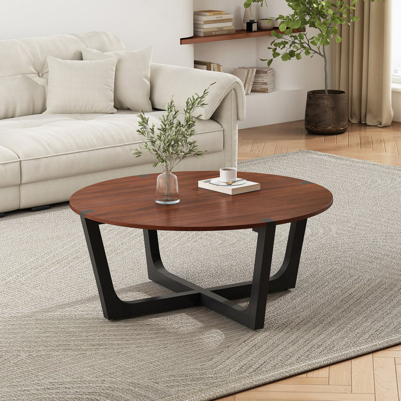 TABLE BASSE EN BOIS ACACIA, BRUN ET NOIR