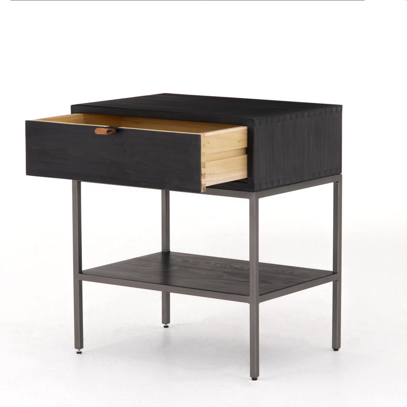 Trey 1 - Drawer Nightstand, Black Wash