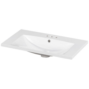 Single Bathroom Basin Sink With 3-Faucet Holes