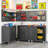 Metal Small 35.6" Garage Storage Cabinet with Locking Doors ,Rolling Wheels and Adjustable Shelves-447550759-447550777